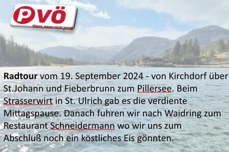 Radtour Kirchdorf /Kirchdorf/Pillersee/Strasserwirt/Waidring 19.9.24