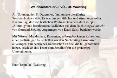 Weihnachtsfeier OG. Waidring 8.12.24